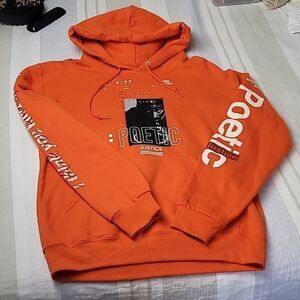 Chemistry Poetic Justice Graphic Hoodie Orange Pullover Sweatshirt Women's XS